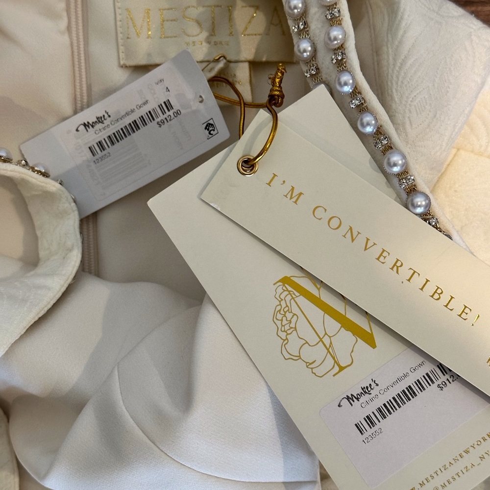 NWT! Mestiza New York Citrine Convertible Gown in Ivory Size 4 - Picture 9 of 15